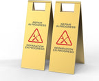Stainless Steel Repair In Progress Sign Portable Foldable Sign 2-Pack by CrazyAnt