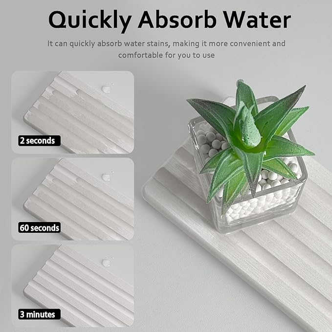 Set of 3 Diatomite Hand Soap Holder, Water Absorbing Stone Tray - Image 2