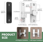 Barn Door Lock Latch, 90/180 Degree Flip Sliding Door Latch - Image 2