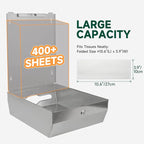 Commercial Paper Towel Dispenser Wall Mount 400-Sheet Capacity Brushed - Image 3