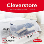 Rubbermaid Cleverstore 74 Qt Clear Storage Bins - Image 2