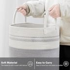 YOUDENOVA Woven Rope Laundry Hamper Basket, 72L Tall Luandry Basket, Baby - Image 4