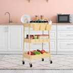 danpinera 3-Tier Rolling Cart, Metal Rolling Storage Cart - Image 8