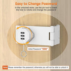 90 Degree 3-Digit Combination Cabinet Lock, Zinc Alloy Keyless Folding Hasp - Image 6