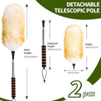 Extendable Lambswool Duster 25-64" Retractable Telescopic Handle Removable Head - Image 2