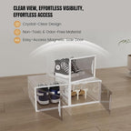 Shoe Storage Boxes Stackable, X-Large Plastic Clear Shoe Organizers - Image 4