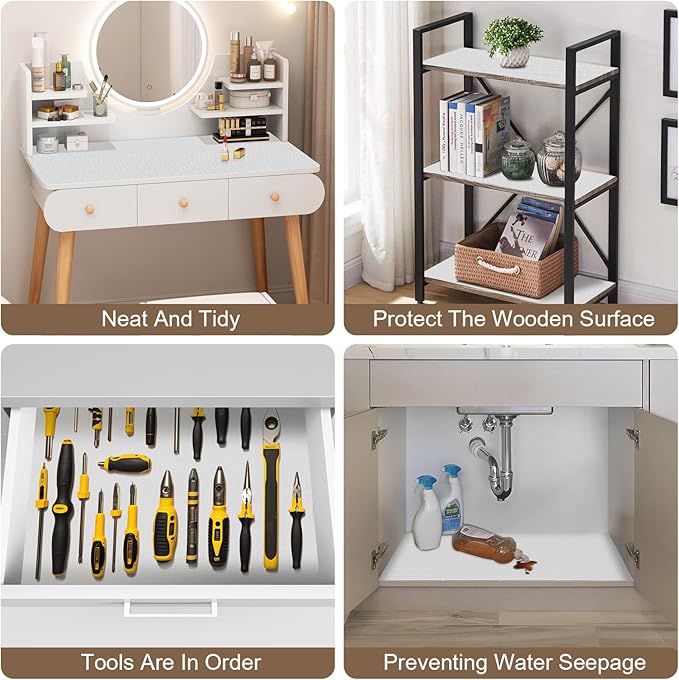OcePor Non-Adhesive Drawer and Shelf Liner 12IN x 20FT, Non Slip Cabinet and - Image 7