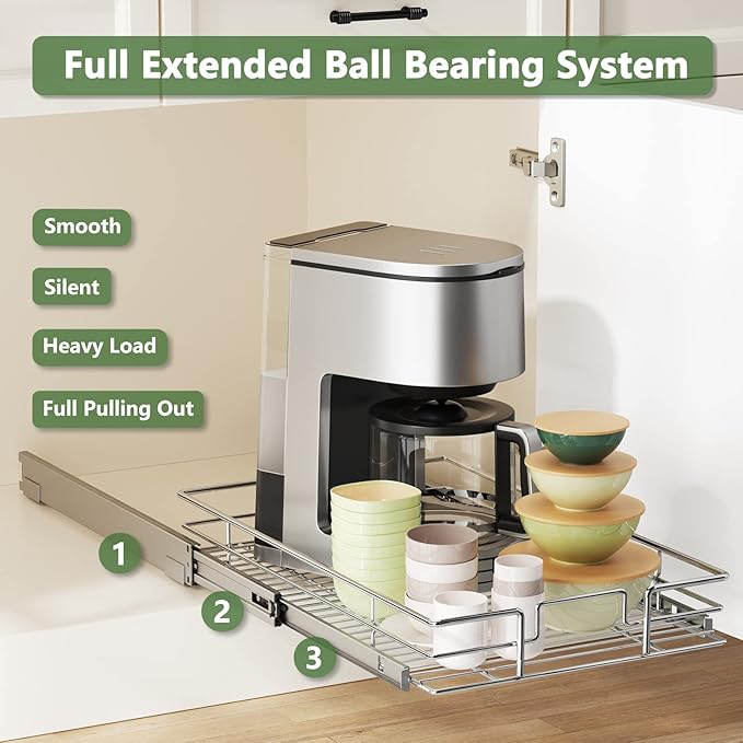 LOVMOR Pull Out Cabinet Organizer 14½" W x 21½" D, Kitchen Cabinet Pull Out - Image 2