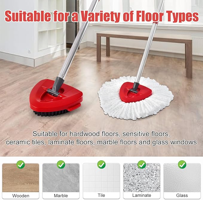 Spin Mop Heads Replacements for O Ceda EasyWring 1-Tank System, 4-Section - Image 8