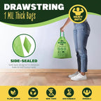 2.6-3 Gallon Compostable Trash Bags Drawstring 50 Bags Extra Thick 1 Mil 11.36 - Image 3