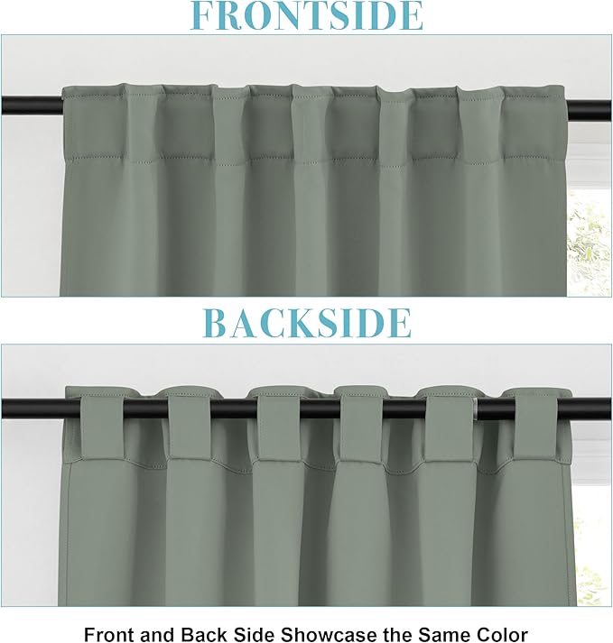 RYB HOME Short Curtains for Bedroom Kitchen, Vertical Room Darkening Drapes - Image 3