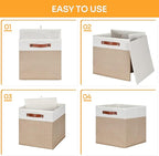 DULLEMELO Cube Storage Bins, Collapsible foldable Linen Canvas Closet Storage - Image 7