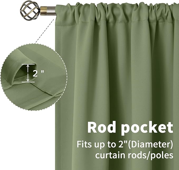 BGment Olive Green Blackout Curtains 84 Inch Length - Image 5