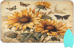 Retro Sunflowers and Butterflies Ironing Mat Thickened Ironing Blanket Travel by QwThum