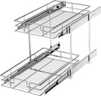 LOVMOR 2 Tier Individual Pull Out Cabinet Organizer 11½" W x 21½" D, Slide Out by LOVMOR