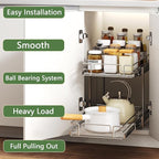 2 Tier Individual Pull Out Cabinet Organizer 11½" W x 21½" D, Heavy Duty - Image 2