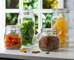 4 Glass Food Storage Jars with Airtight Lids + Chalkboard & Marker, Kitchen - Image 6