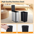 2.6 Gallon Kitchen Trash Can, Stainless Steel Garbage Can - Image 5