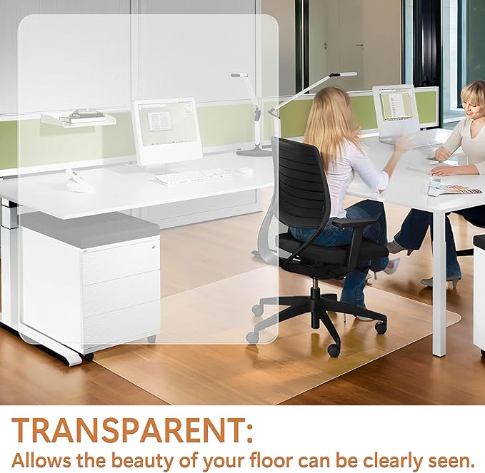 Office Chair Mat for Hardwood Floor- 35" x 35" Clear Desk Computer Chair Mat - Image 4