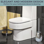 Escenzy Modern Toilet Brush and Holder Set Mosaic Glass | Non-Rustic Stainless - Image 3