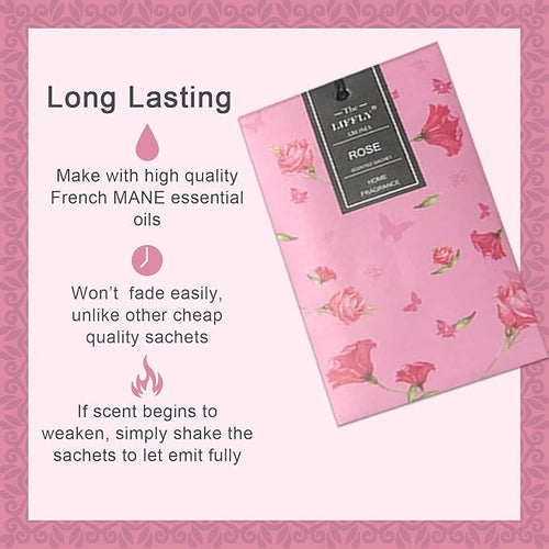 14 Packs Rose Scented Sachets for Drawers and Closets - Image 2