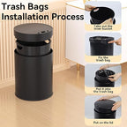 Bathroom Trash Can with Lid 2.6 Gallon Stainless Steel TrashCans Automatic - Image 4