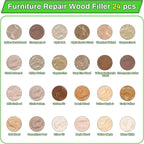 Wood Furniture Repair Kit, 24 Colors Wood Fillers, Scratch Repair Covers & - Image 3