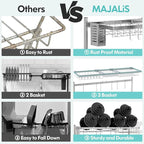 MAJALiS Over Sink Dish Drainer Drying Rack, 2 Tier Stainless Steel Dish Rack - Image 4