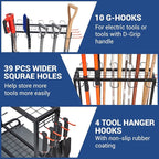 Garden Tool Organizer, Yard Tools Rack Holds 55 Long-Handled Tools/Rakes/Brooms - Image 2