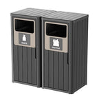 Outdoor Double Barrel Trash Can, Waterproof Resin Garbage Can by OutdoorLivingPerfected