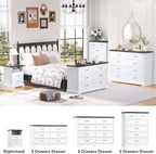 6 Drawer Dresser for Bedroom, Rustic Farmhouse Dresser - Image 5