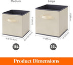 Lifewit Collapsible Fabric Storage Cubes Bins Set 11 Inch, Foldable Cubby - Image 2
