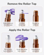 ULG 24-Pack Essential Oil Roller Bottles 10ml, Empty Bottles - Image 6