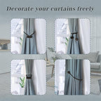 Hion Magnetic Curtain Tiebacks Black 4 Pack, Curtain Tiebacks Buckles Holdbacks - Image 4