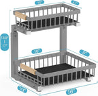1 Packs 2 Tier Grey Under Sink Organizer, Under Sink Organizers and Storage - Image 7