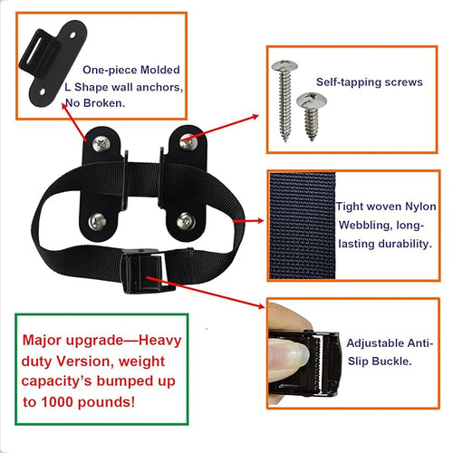 1000 lbs. Furniture Anchors, Anti Tip Straps - Image 2