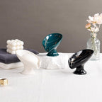 Soap Dish, Ceramic Soap Holder Self Draining Leaf Shape Bar Soap Holder - Image 9