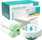 60 Pack Commode Liners with Super Absorbent Pads, Disposable Leakproof Bedside by Fasjloctavty