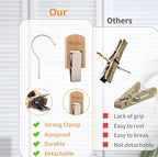 VinBee 6 PCS Hooks with Clips for Hanging, Wooden Laundry Hooks Hanging Clips - Image 4