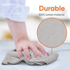 Superio Cotton Terry Washcloths Grey Towels 100% Cotton Cleaning Cloth 16" Rags - Image 4