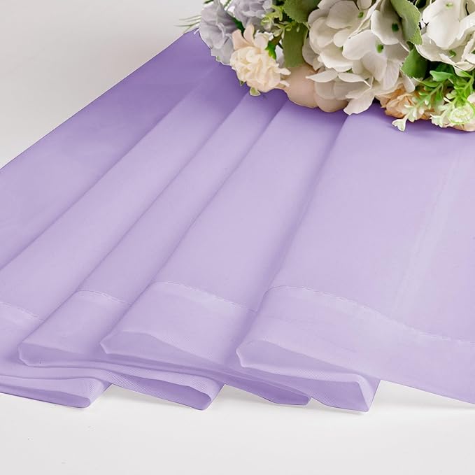 Chyhomenyc Lilac Sheer Curtains 96 inches Long 2 Panels, Light Filtering Soft - Image 7
