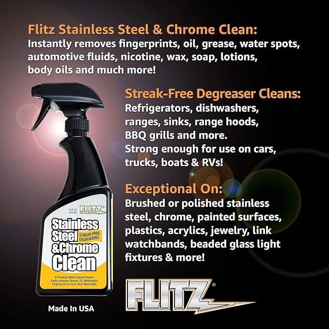 Flitz Stainless Steel & Chrome Clean - 16oz Bottle - Image 7