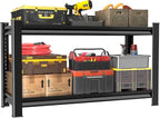 48" W 2-Tier Garage Shelving Heavy Duty, 1120LBS Loads Garage Storage Shelves by Rufokisa