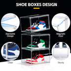 NYZE 12 Pack Acrylic Shoe Boxes Side Open, Shoe Storage Organizer - Image 3