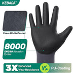 12 Pairs Work Gloves for Men and Women, Nitrile Coated Safety Protective Gloves - Image 2
