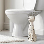 Allure Home Creation Dalmatian Dog White & Black 2-Piece Ceramic Toilet Brush - Image 6