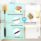 3 in 1 Stainless Steel Long Handled Water Bottle Brush Set, Kitchen Scrubber - Image 4