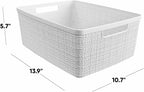 Curver Set of 6 Jute Medium Decorative Plastic Organization and Storage Baskets - Image 2