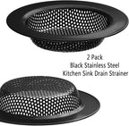 2 Pcs Black Stainless Steel Mesh Sink Drain Strainer, 2.16" Top/1.29" Kitchen - Image 6