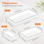 Lifewit 6 Pcs Large Bathroom Drawer Organizers, 3 Sizes Clear Plastic Storage - Image 2